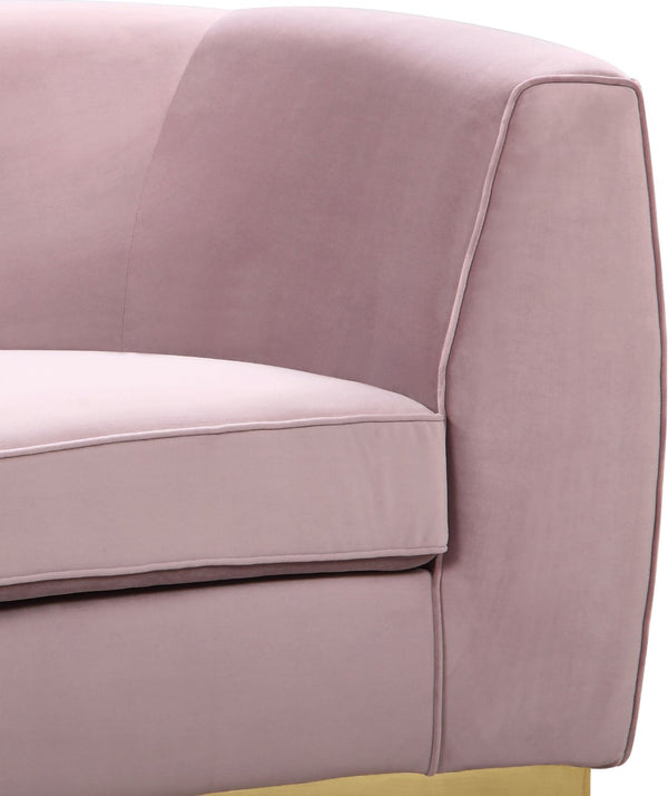 Julian Velvet / Engineered Wood / Stainless Steel / Foam Contemporary Pink Velvet Chair - 50.5" W x 40.5" D x 29" H