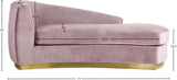 Julian Velvet / Engineered Wood / Stainless Steel / Foam Contemporary Pink Velvet Chaise - 71" W x 40.5" D x 29" H