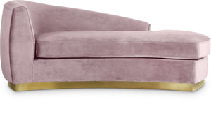 Julian Velvet / Engineered Wood / Stainless Steel / Foam Contemporary Pink Velvet Chaise - 71" W x 40.5" D x 29" H