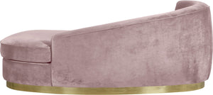 Julian Velvet / Engineered Wood / Stainless Steel / Foam Contemporary Pink Velvet Chaise - 71" W x 40.5" D x 29" H