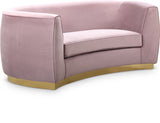 Julian Velvet / Engineered Wood / Stainless Steel / Foam Contemporary Pink Velvet Loveseat - 70.5" W x 40.5" D x 29" H