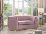 Julian Velvet / Engineered Wood / Stainless Steel / Foam Contemporary Pink Velvet Loveseat - 70.5" W x 40.5" D x 29" H