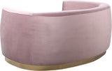 Julian Velvet / Engineered Wood / Stainless Steel / Foam Contemporary Pink Velvet Loveseat - 70.5" W x 40.5" D x 29" H