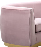 Julian Velvet / Engineered Wood / Stainless Steel / Foam Contemporary Pink Velvet Loveseat - 70.5" W x 40.5" D x 29" H