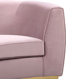 Julian Velvet / Engineered Wood / Stainless Steel / Foam Contemporary Pink Velvet Loveseat - 70.5" W x 40.5" D x 29" H