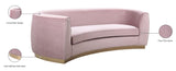 Julian Velvet / Engineered Wood / Stainless Steel / Foam Contemporary Pink Velvet Sofa - 91.5" W x 43" D x 29" H