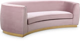 Julian Velvet / Engineered Wood / Stainless Steel / Foam Contemporary Pink Velvet Sofa - 91.5" W x 43" D x 29" H