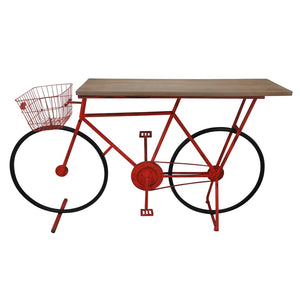 Sagebrook Home Casual Home Bicycle Console Table,red FW10175-04 Red Fir Wood