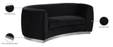 Julian Velvet / Engineered Wood / Stainless Steel / Foam Contemporary Black Velvet Loveseat - 70.5" W x 40.5" D x 29" H