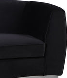 Julian Velvet / Engineered Wood / Stainless Steel / Foam Contemporary Black Velvet Loveseat - 70.5" W x 40.5" D x 29" H