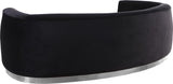 Julian Velvet / Engineered Wood / Stainless Steel / Foam Contemporary Black Velvet Sofa - 91.5" W x 43" D x 29" H