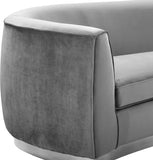 Julian Velvet / Engineered Wood / Stainless Steel / Foam Contemporary Grey Velvet Loveseat - 70.5" W x 40.5" D x 29" H