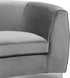 Julian Velvet / Engineered Wood / Stainless Steel / Foam Contemporary Grey Velvet Loveseat - 70.5" W x 40.5" D x 29" H