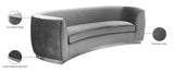 Julian Velvet / Engineered Wood / Stainless Steel / Foam Contemporary Grey Velvet Sofa - 91.5" W x 43" D x 29" H