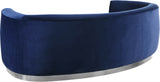 Julian Velvet / Engineered Wood / Stainless Steel / Foam Contemporary Navy Velvet Sofa - 91.5" W x 43" D x 29" H