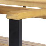 Brampton Modern Industrial Acacia Wood Barstool, Teak and Black Noble House