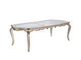 Esteban Transitional Dining Table Antique Champagne Finish 62200-ACME