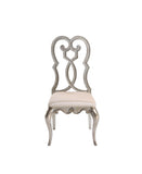 Esteban Transitional Side Chair (Set-2) Ivory Fabric(#V0063-2) & Antique Champagne Finish
 62202-ACME