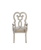 Esteban Transitional Arm Chair (Set-2) Ivory Fabric(#V0063-2) & Antique Champagne Finish 62203-ACME