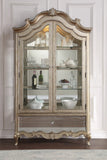 Esteban Transitional Curio Mirrored & Antique Champagne Finish 62204-ACME