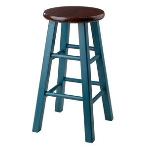 Winsome Wood Ivy Counter Stool, Rustic Teal & Walnut 62224-WINSOMEWOOD