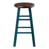 Winsome Wood Ivy Counter Stool, Rustic Teal & Walnut 62224-WINSOMEWOOD