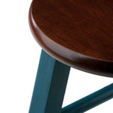 Winsome Wood Ivy Counter Stool, Rustic Teal & Walnut 62224-WINSOMEWOOD