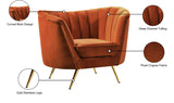 Margo Velvet / Engineered Wood / Stainless Steel / Foam Contemporary Cognac Velvet Chair - 43" W x 30" D x 33" H