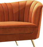 Margo Velvet / Engineered Wood / Stainless Steel / Foam Contemporary Cognac Velvet Chair - 43" W x 30" D x 33" H