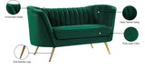 Margo Velvet / Engineered Wood / Stainless Steel / Foam Contemporary Green Velvet Loveseat - 65" W x 30" D x 33" H