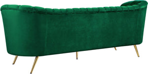 Margo Velvet / Engineered Wood / Stainless Steel / Foam Contemporary Green Velvet Sofa - 88" W x 30" D x 33" H
