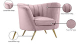 Margo Velvet / Engineered Wood / Stainless Steel / Foam Contemporary Pink Velvet Chair - 43" W x 30" D x 33" H