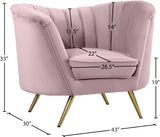 Margo Velvet / Engineered Wood / Stainless Steel / Foam Contemporary Pink Velvet Chair - 43" W x 30" D x 33" H