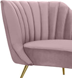 Margo Velvet / Engineered Wood / Stainless Steel / Foam Contemporary Pink Velvet Chaise - 74" W x 37.5" D x 35" H