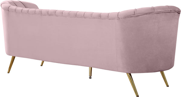Margo Velvet / Engineered Wood / Stainless Steel / Foam Contemporary Pink Velvet Sofa - 88" W x 30" D x 33" H