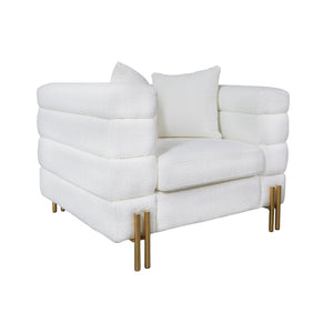 Sagebrook Home Contemporary Stainless Steel, Bolstered Single Seater Sofa, Whi 16497-02 White Stainless Steel