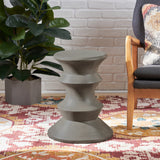 Noble House Adilynn Indoor 22" Light-Weight Concrete Side Table, Light Grey