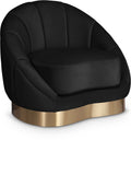 Shelly Velvet / Engineered Wood / Stainless Steel / Foam Contemporary Black Velvet Chair - 33.5" W x 30" D x 30" H