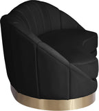 Shelly Velvet / Engineered Wood / Stainless Steel / Foam Contemporary Black Velvet Sofa - 91.5"W x 40" D x 32" H