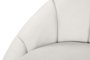 Shelly Velvet / Engineered Wood / Stainless Steel / Foam Contemporary Cream Velvet Chaise - 78.5" W x 40" D x 33" H