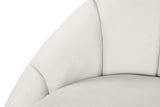 Shelly Velvet / Engineered Wood / Stainless Steel / Foam Contemporary Cream Velvet Chaise - 78.5" W x 40" D x 33" H