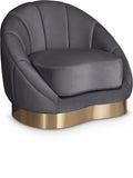 Shelly Velvet / Engineered Wood / Stainless Steel / Foam Contemporary Grey Velvet Chair - 33.5" W x 30" D x 30" H