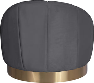 Shelly Velvet / Engineered Wood / Stainless Steel / Foam Contemporary Grey Velvet Chair - 33.5" W x 30" D x 30" H