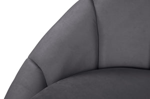 Shelly Velvet / Engineered Wood / Stainless Steel / Foam Contemporary Grey Velvet Chair - 33.5" W x 30" D x 30" H