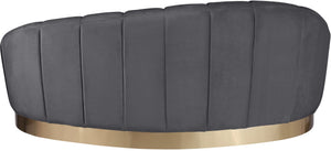 Shelly Velvet / Engineered Wood / Stainless Steel / Foam Contemporary Grey Velvet Chaise - 78.5" W x 40" D x 33" H