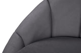 Shelly Velvet / Engineered Wood / Stainless Steel / Foam Contemporary Grey Velvet Chaise - 78.5" W x 40" D x 33" H