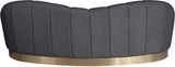 Shelly Velvet / Engineered Wood / Stainless Steel / Foam Contemporary Grey Velvet Sofa - 91.5"W x 40" D x 32" H