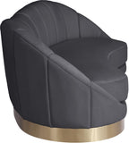 Shelly Velvet / Engineered Wood / Stainless Steel / Foam Contemporary Grey Velvet Sofa - 91.5"W x 40" D x 32" H