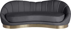 Shelly Velvet / Engineered Wood / Stainless Steel / Foam Contemporary Grey Velvet Sofa - 91.5"W x 40" D x 32" H