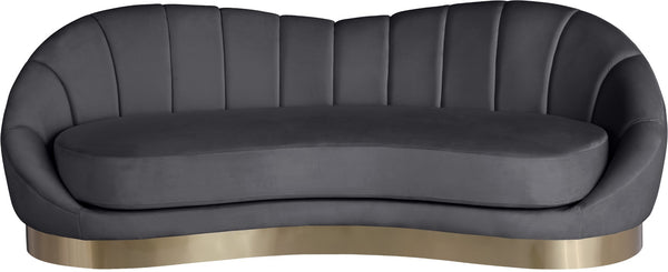 Shelly Velvet / Engineered Wood / Stainless Steel / Foam Contemporary Grey Velvet Sofa - 91.5"W x 40" D x 32" H
